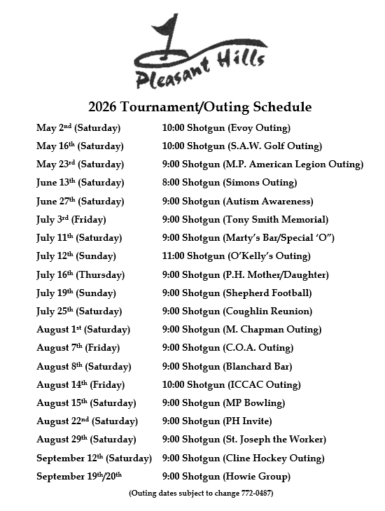 pleasant hills outings 2026